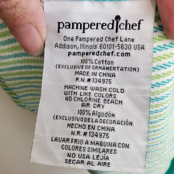 Pampered Chef striped cotton apron - Picture 5 of 8